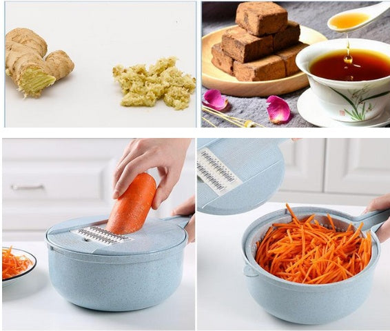 8-in-1 Mandoline Slicer & Vegetable Cutter with Strainer – Multi-Functional Kitchen Tool