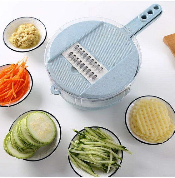 8-in-1 Mandoline Slicer & Vegetable Cutter with Strainer – Multi-Functional Kitchen Tool