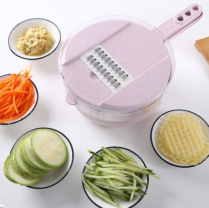 8-in-1 Mandoline Slicer & Vegetable Cutter with Strainer – Multi-Functional Kitchen Tool