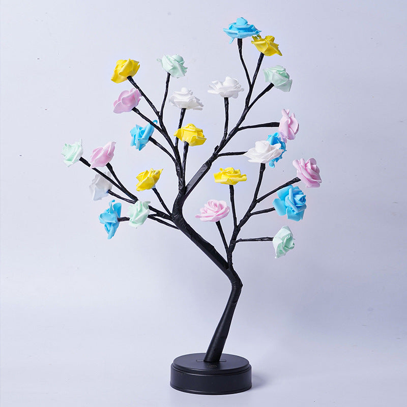 Rose Flower Tree Lamp – USB Powered Fairy Night Light for Wedding, Valentine & Christmas Decor