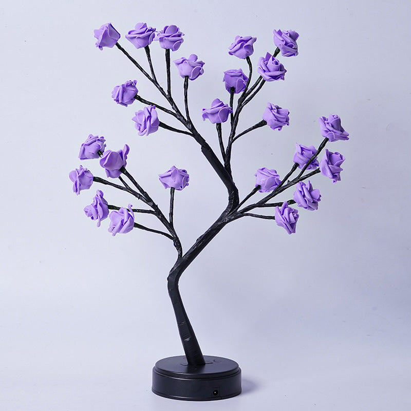 Rose Flower Tree Lamp – USB Powered Fairy Night Light for Wedding, Valentine & Christmas Decor