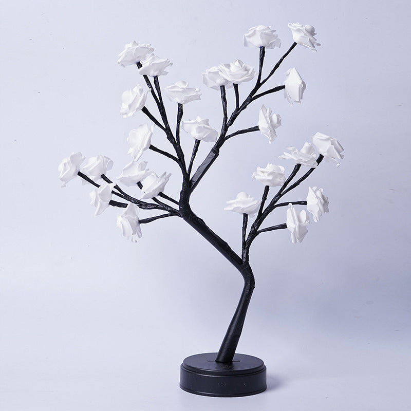 Rose Flower Tree Lamp – USB Powered Fairy Night Light for Wedding, Valentine & Christmas Decor