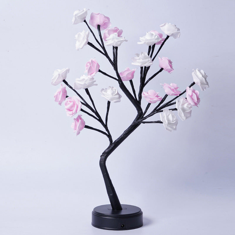 Rose Flower Tree Lamp – USB Powered Fairy Night Light for Wedding, Valentine & Christmas Decor