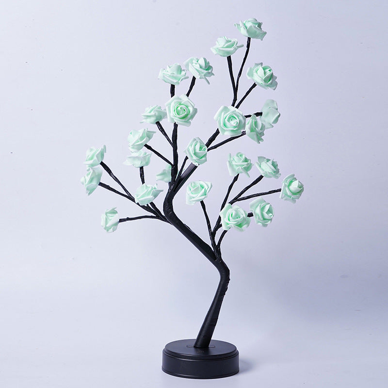 Rose Flower Tree Lamp – USB Powered Fairy Night Light for Wedding, Valentine & Christmas Decor