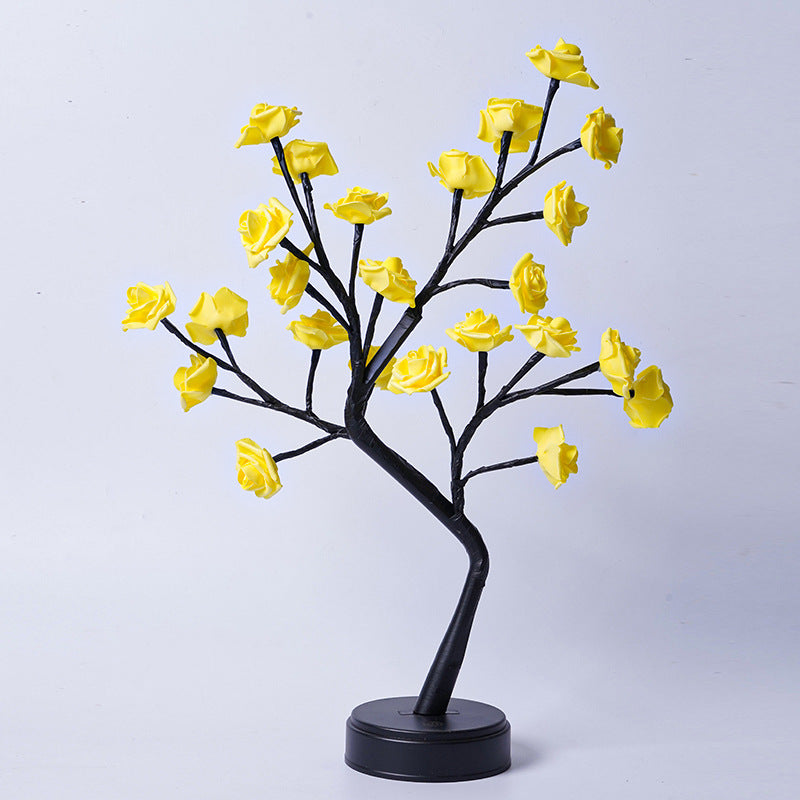 Rose Flower Tree Lamp – USB Powered Fairy Night Light for Wedding, Valentine & Christmas Decor