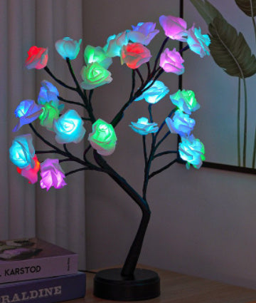 Rose Flower Tree Lamp – USB Powered Fairy Night Light for Wedding, Valentine & Christmas Decor